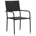 vidaXL Mobilier à dîner d'extérieur 7 Pièces Résine tressée Noir