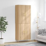 vidaXL Buffet haut Chêne sonoma 69 5x34x180 cm Bois d'ingénierie
