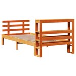 vidaXL Cadre de lit avec tête de lit sans matelas cire marron 75x190cm