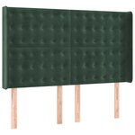 vidaXL Sommier à lattes de lit matelas et LED Vert foncé 140x190 cm