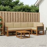 vidaXL Ensemble de canapés d'extérieur 6 pc Naturel et Beige