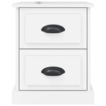 vidaXL Tables de chevet 2 Pièces blanc brillant 39x39x47 5 cm