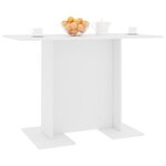 vidaXL Table de salle à manger Blanc 110 x 60 x 75 cm Bois ingénierie