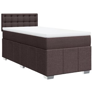 vidaXL Sommier à lattes de lit avec matelas Marron foncé 90x190 cm