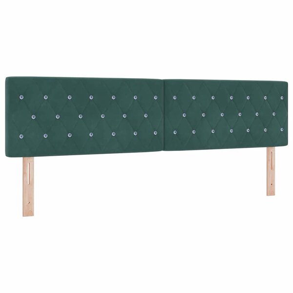 vidaXL Tête de Lit en Velours Argyle Manuel Vert foncé 180 cm Velours