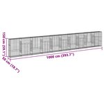 vidaXL Panier gabion avec couvercle 1000x50x150 cm fer galvanisé