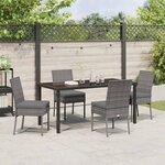 vidaXL Ensemble de salle à manger pour jardin 5 Pièces Gris Poly rotin