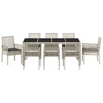 vidaXL Ensemble de salle à manger pour jardin 9 Pièces Gris clair