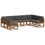 vidaXL Ensemble de canapés d'extérieur 9 Pièces Naturel et Anthracite