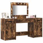 vidaXL Table de Toilette avec tiroir 3 Pièces Marron Bois d'ingénierie