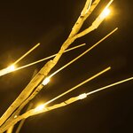 vidaXL Bouleau blanc à LED 128 LED Blanc chaud 220 cm