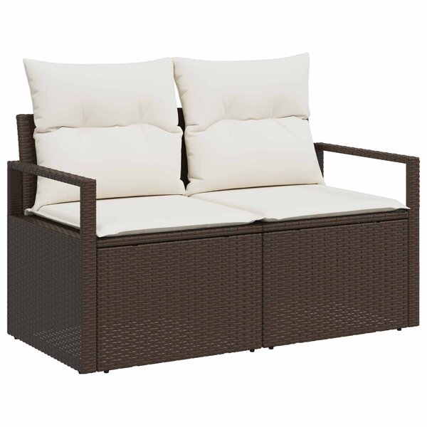 vidaXL Canapé de jardin avec coussin 120 x 62 x 69 cm polyrotin