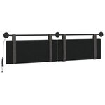 vidaXL Tête de lit suspendue Avec lumière LED Noir PU antique