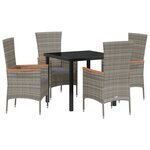 vidaXL Ensemble de repas de jardin 5 Pièces Gris 80 x 80 x 73 cm