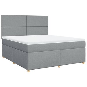 vidaXL Sommier à lattes de lit avec matelas Gris clair 180x200cm Tissu