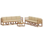 vidaXL Ensemble de canapés d'extérieur 9 pc Naturel et Beige