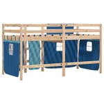 vidaXL Lit mezzanine enfants avec rideaux sans matelas bleu 80x200cm