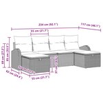vidaXL Ensemble de canapé de jardin 6 Pièces Marron polyrotin
