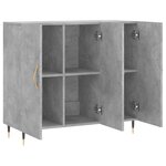 vidaXL Buffet gris béton 90x34x80 cm bois d'ingénierie