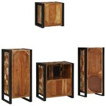 vidaXL Ensemble de mobilier de salle de bain avec étagère avec stockage avec porte 4 Pièces