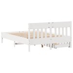 vidaXL Cadre de lit sans matelas blanc 160x200 cm bois de pin massif