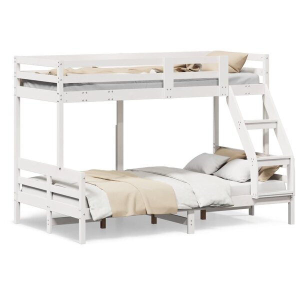 vidaXL Lit superposé sans matelas 90x200/120x200 cm blanc bois massif