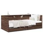 vidaXL Lit de jour et tiroirs chêne marron 75x190 cm bois d'ingénierie