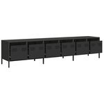 vidaXL Meuble TV noir 202x39x43 5 cm acier laminé à froid
