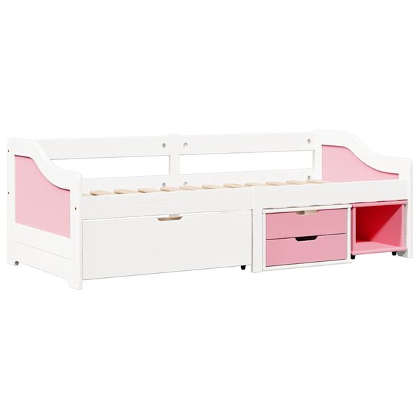 vidaXL Lit de jour et 3 tiroirs sans matelas IRUN blanc rose 90x200 cm