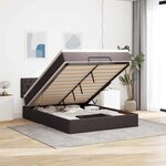 vidaXL Lit ottoman avec matelas et LED marron foncé 140x190 cm tissu
