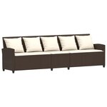 vidaXL Canapé de jardin avec coussins marron résine tressée