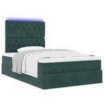 vidaXL Cadre de lit ottoman avec matelas vert foncé 120x200 cm velours