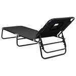 vidaXL Chaise longue pliante noir tissu oxford acier enduit de poudre