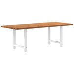 vidaXL Table à manger marron clair bois de chêne massif rectangulaire