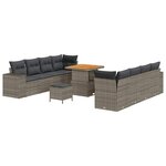 vidaXL Ensemble de canapé de jardin avec coussin 11 Pièces Gris