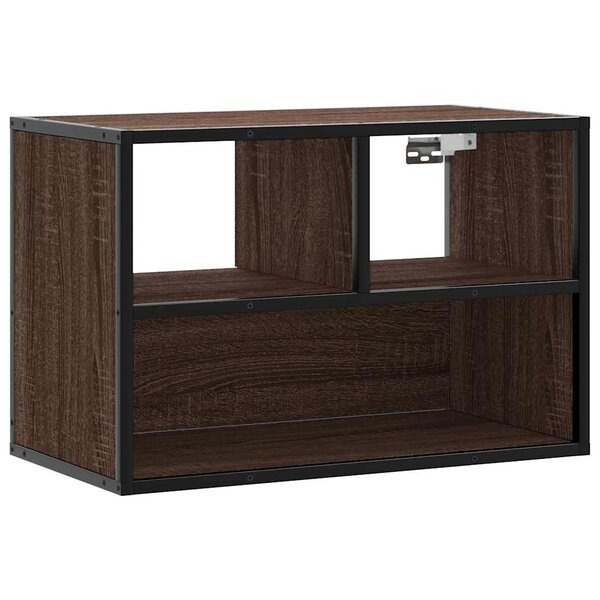 vidaXL Meuble TV chêne brun 60x31x39 5 cm bois d'ingénierie et métal