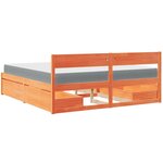 vidaXL Lit avec tiroirs/matelas cire marron 200x200 cm bois massif pin
