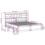 vidaXL Lit bibliothèque sans matelas cire marron 180x200 cm pin massif