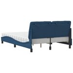vidaXL Lit avec matelas bleu 120x200 cm tissu