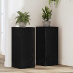 vidaXL Support de Plante 2 Pièces Chêne noir 30 x 30 x 70 cm