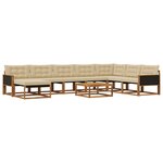 vidaXL Ensemble de canapés d'extérieur 9 Pièces Naturel et Beige