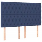 vidaXL Sommier à lattes de lit avec matelas Bleu 140x200 cm Tissu