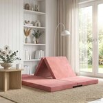 vidaXL Canapé-lit pliable 140 x 67 x 45 cm Rose