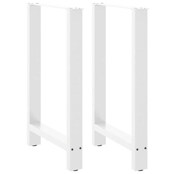vidaXL Pieds de table de bar Blanc 2 pièces 60 x (90-91) cm Acier