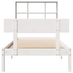 vidaXL Lit bibliothèque sans matelas blanc 90x190cm bois de pin massif