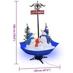 vidaXL Arbre de Noël neigeux avec base de parapluie Bleu 170 cm PVC