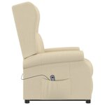 vidaXL Fauteuil Crème Tissu