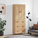 vidaXL Buffet haut Chêne sonoma 69 5x34x180 cm Bois d'ingénierie