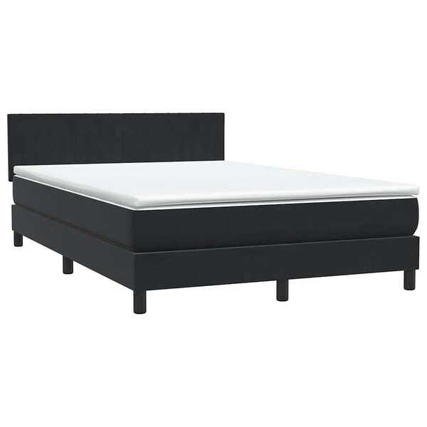 vidaXL Sommier à lattes de lit avec matelas noir 160x220 cm velours