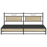 vidaXL Cadre de lit en métal sans matelas chêne sonoma 200x200 cm